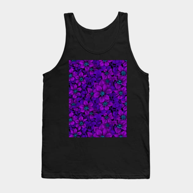 Purple Clematis vine Tank Top by katerinamk